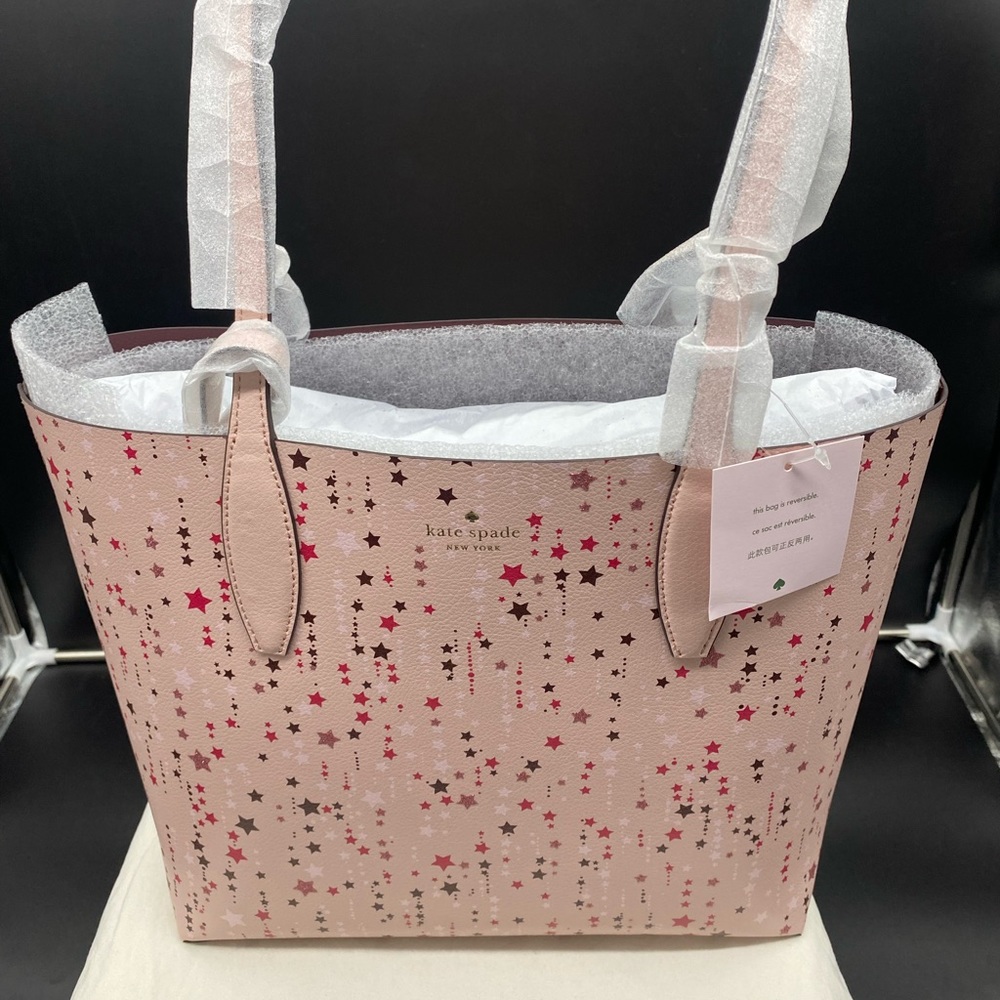 Kate Spade ♠️ Twinkle Star Print Reversible Tote & Wristlet